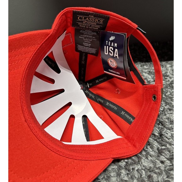 Hurley Hat Cap Strapback Mens Red Adjustable Team USA‎ Olympics Crest - Picture 6 of 9